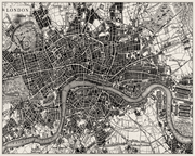 1851 London Map Wall Mural-Black & White,Maps-Eazywallz