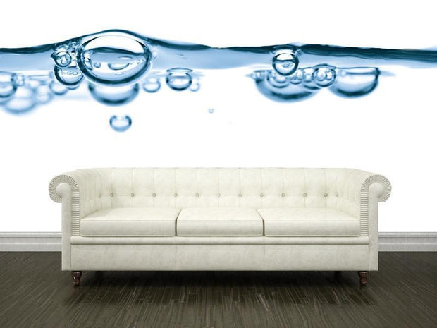 Blue water bubbles Wall Mural-Food & Drink,Macro-Eazywallz
