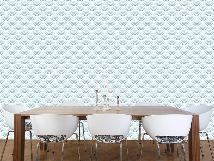 Blue waves pattern Wall Mural-Patterns-Eazywallz