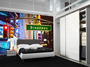 Broadway Street Sign At Night Wall Mural-Buildings & Landmarks,Urban,Featured Category-Eazywallz