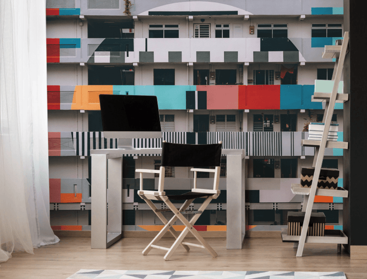 Building Colour Beep Wall Mural-Cityscapes-Eazywallz