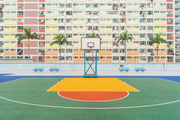 Colourful Basketball Court Wall Mural-Urban-Eazywallz