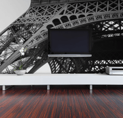 Detailed Eiffel Tower View Wall Mural-Black & White,Buildings & Landmarks-Eazywallz