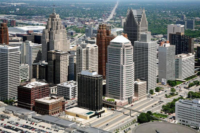 Detroit, Michigan Skyline Wall Mural-Cityscapes-Eazywallz