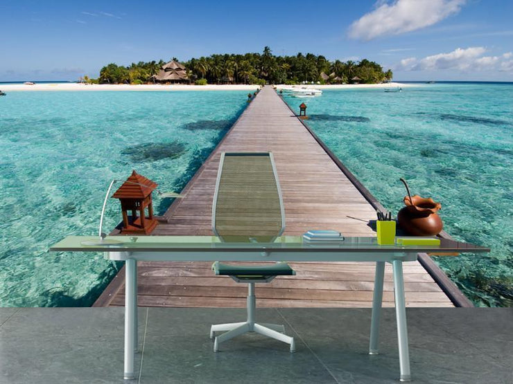 Maldives seascape Wall Mural-Tropical & Beach,Best Rated Murals-Eazywallz