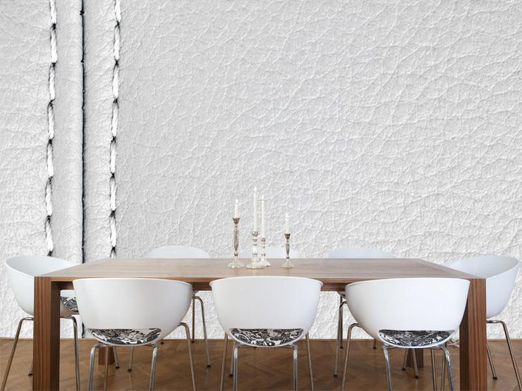 Natural white leather Wall Mural-Macro,Textures-Eazywallz