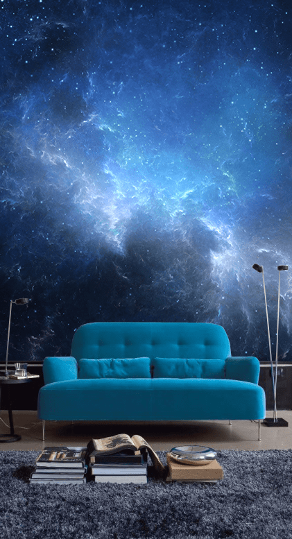 Night Sky with Nebula Wall Mural-Space-Eazywallz