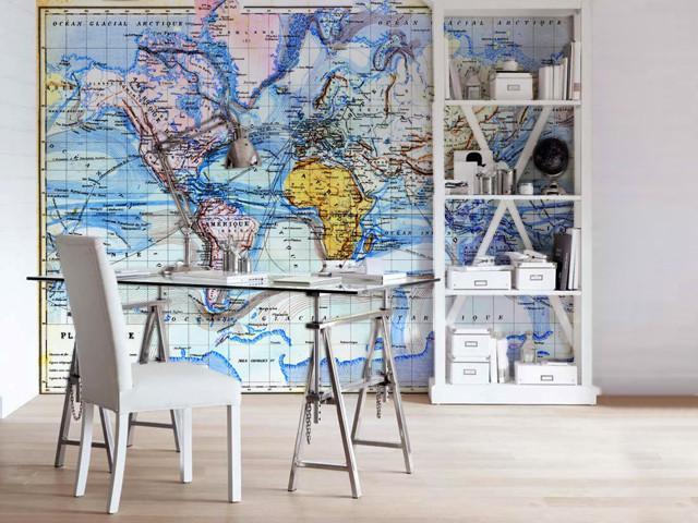 Old Planisphere Wall Mural-Maps-Eazywallz