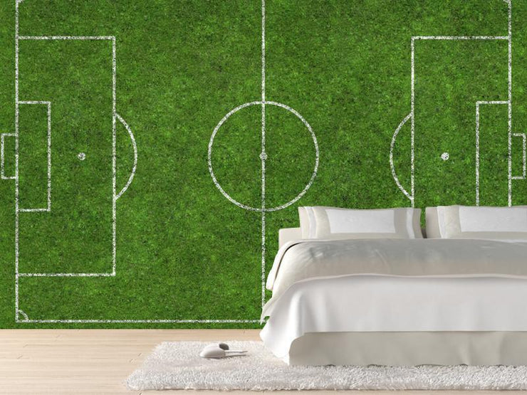 Overhead shot of a soccer field Wall Mural-Sports,Textures-Eazywallz