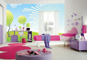 Summer Time in Wonderland wall Mural Wall Mural-Kids' Stuff,Modern Graphics-Eazywallz