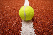 Tennis ball on the court line Wall Mural-Sports-Eazywallz