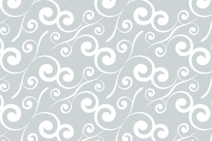 White curly plants pattern Wall Mural-Patterns-Eazywallz