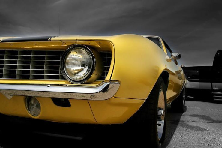 Yellow muscle car Wall Mural-Transportation-Eazywallz