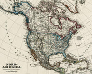 1872 Antique Map of North America Wall Mural-Maps-Eazywallz