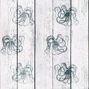 Octopus Print on Wood Wallpaper Mural