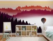 Illustrated Sunset Wallpaper Mural