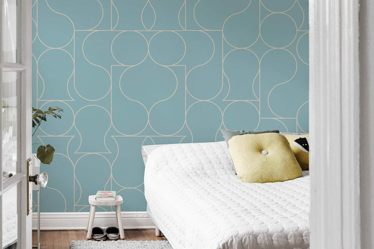 Teal Crystal Wallpaper Mural