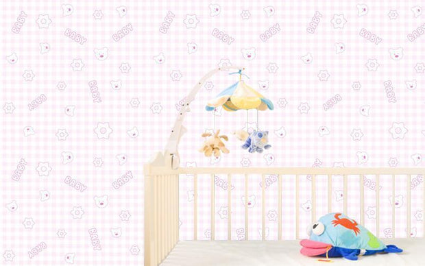 Baby pink seamless pattern Wall Mural-Kids' Stuff-Eazywallz