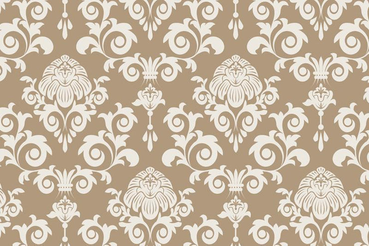 Beige damask Wall Mural-Patterns-Eazywallz