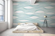 Blue modern lines Wall Mural