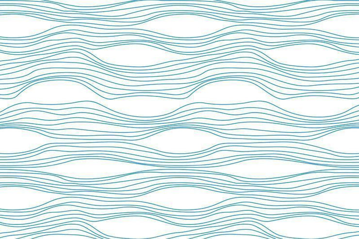 Blue modern lines Wall Mural-Patterns-Eazywallz