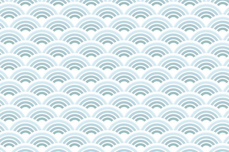 Blue waves pattern Wall Mural-Patterns-Eazywallz