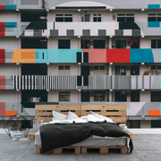 Building Colour Beep Wall Mural-Cityscapes-Eazywallz