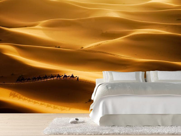 Camel caravan in the Sahara Desert Wall Mural-Animals & Wildlife,Landscapes & Nature-Eazywallz