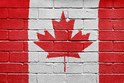 Canadian flag painted on a brick wall Wall Mural-Urban-Eazywallz