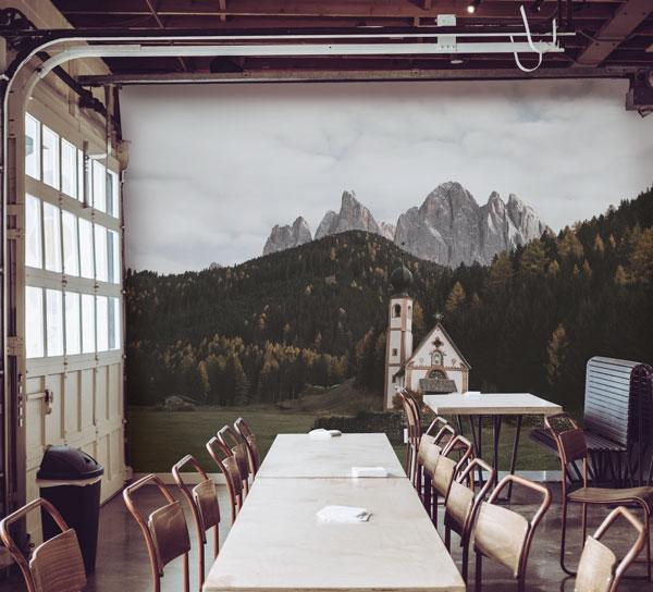 Church in the Italian Mountains Wall Mural-Landscapes & Nature-Eazywallz