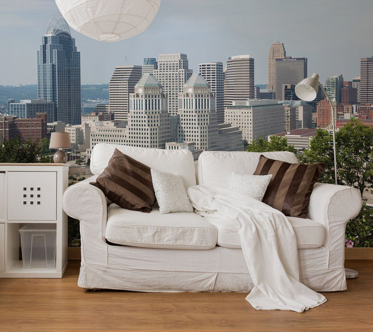 Cincinnati Skyline Wall Mural-Cityscapes-Eazywallz