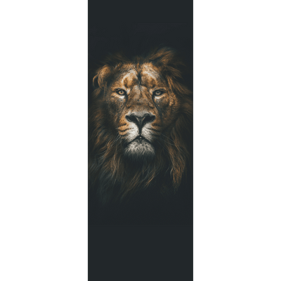 Dark Lion Head Door Mural-Animals & Wildlife,Black & White-Eazywallz