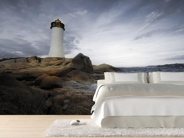Dramatic lighthouse, USA Wall Mural-Buildings & Landmarks,Landscapes & Nature-Eazywallz