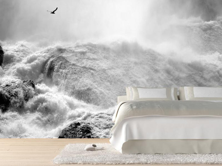 Dramatic Niagara Falls, Canada Wall Mural-Black & White,Buildings & Landmarks,Landscapes & Nature,Staff Favourite Murals-Eazywallz