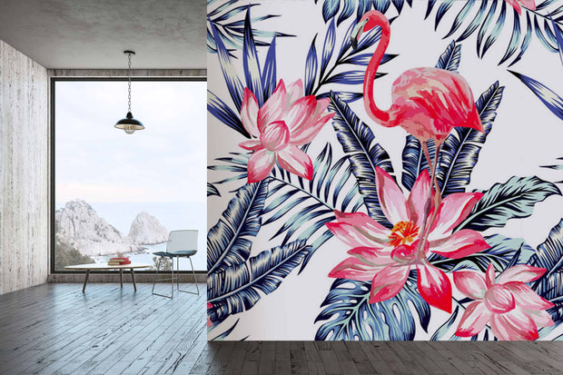Tropical Flamingo Wallpaper Mural