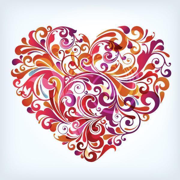 Floral Heart Wall Mural-Modern Graphics,Featured Category of the Month-Eazywallz