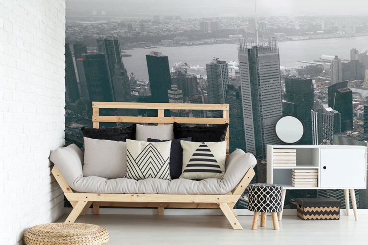 Foggy New York City Skyline Wall Mural-Cityscapes-Eazywallz