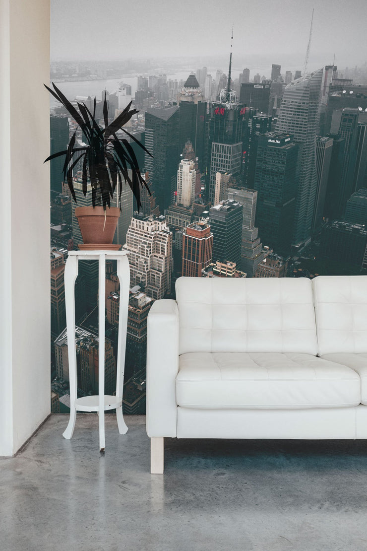 Foggy New York City Skyline Wall Mural-Cityscapes-Eazywallz