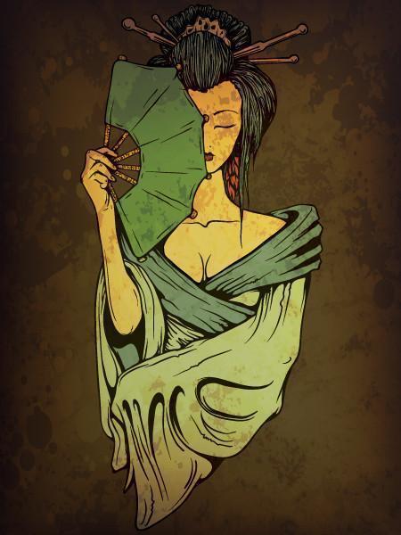 Geisha Wall Mural-Modern Graphics-Eazywallz