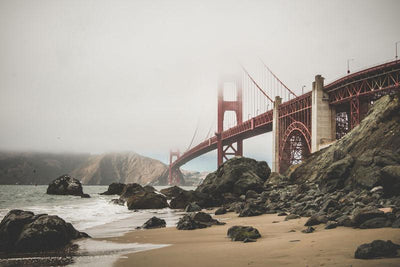 Golden Gate Bridge on the Shore Wall Mural-Buildings & Landmarks-Eazywallz