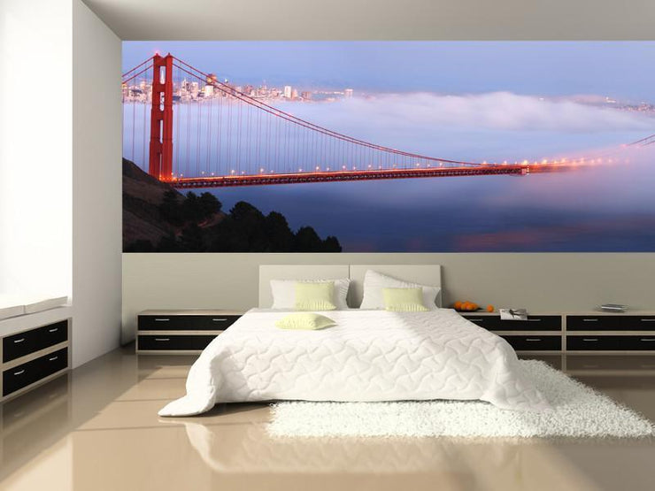 Golden Gate Bridge Panorama Wall Mural-Buildings & Landmarks,Panoramic-Eazywallz