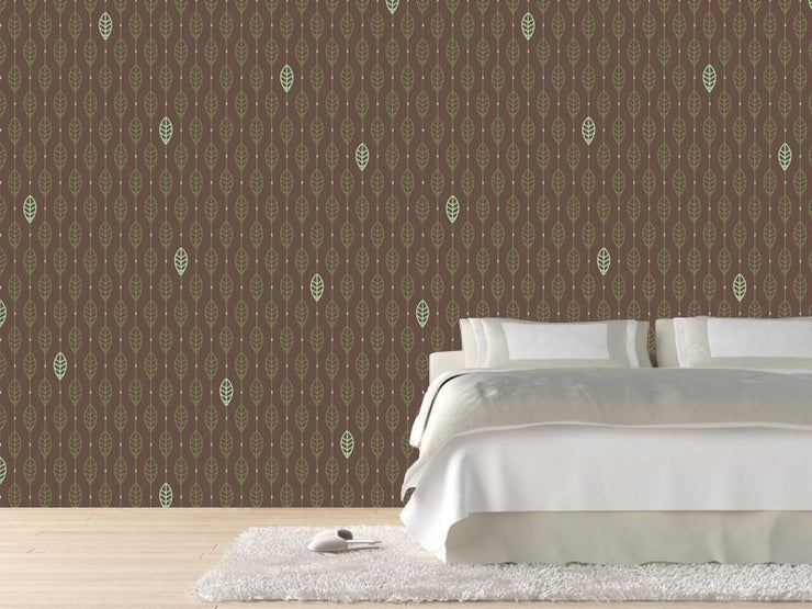 Green leaves pattern Wall Mural-Patterns-Eazywallz