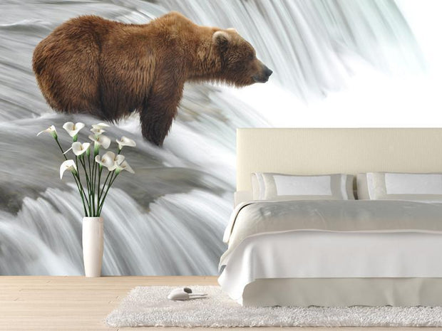 grizzly bear waiting for lunch Wall Mural-Animals & Wildlife,Landscapes & Nature-Eazywallz