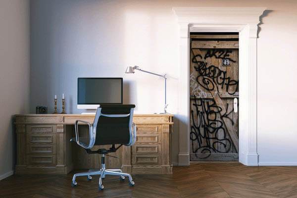 Grunge Graffiti Door Mural-Landscapes & Nature-Eazywallz