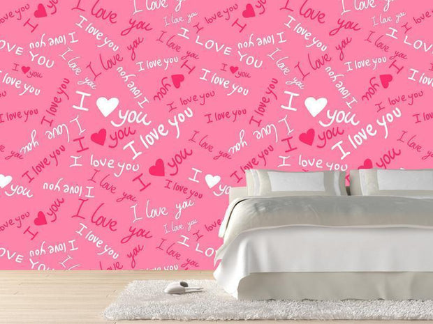 "I love you" Wall Mural-Patterns,Words,Featured Category of the Month-Eazywallz