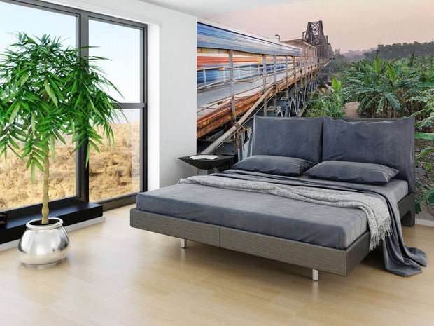 Industrial Green Boarder Wall Mural-Landscapes & Nature-Eazywallz