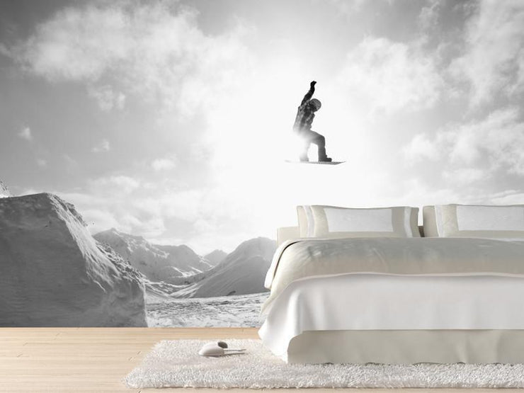 Jumping snowboarder Wall Mural-Landscapes & Nature,Sports-Eazywallz