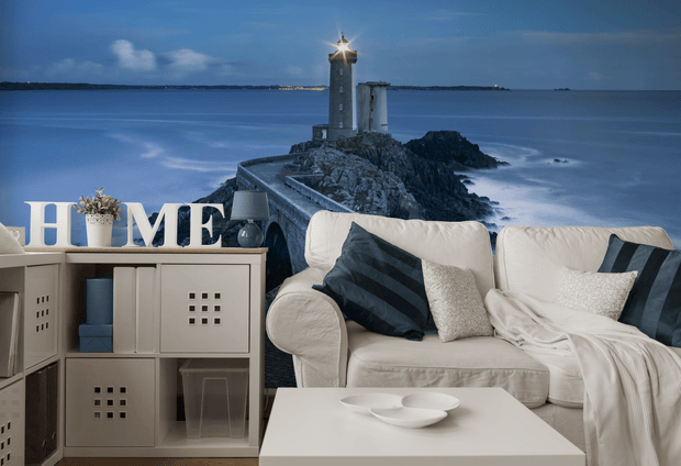 Lighthouse Walkway in France Wall Mural-Landscapes & Nature-Eazywallz