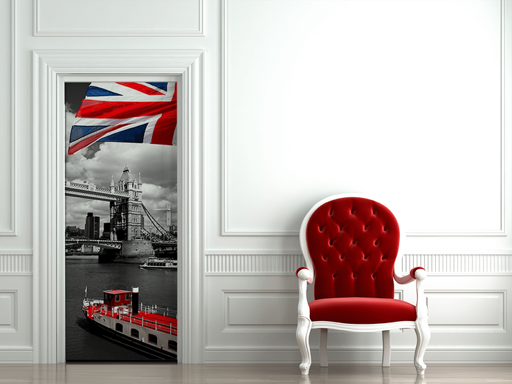 London Flag Door Mural-Transportation-Eazywallz