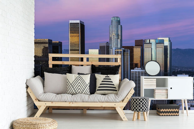 Los Angeles Skyline Mural Wallpaper-Cityscapes-Eazywallz